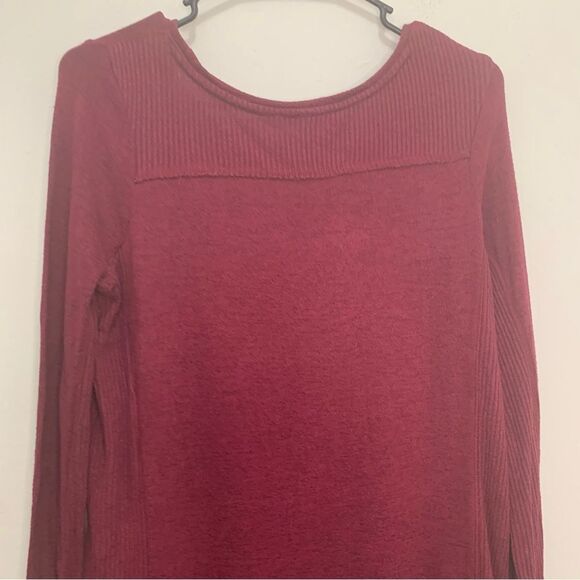 Mudd Burgundy Lightweight Oversized Sweater Size XS - Picture 3 of 6
